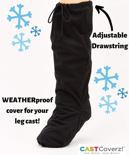 Reusable Black Leg Cast Cover for Below-The-Knee Protection - Adult Size Small - Picture 5 of 6