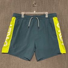 Oakley Barnie Beach Block 16 Board Shorts Mens 2XL Teal Logo Swimwear Custom Fit