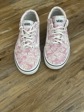 Vans Ward Off The Wall Repeat Womens Size 7 Pink White Athletic Shoes Sneakers