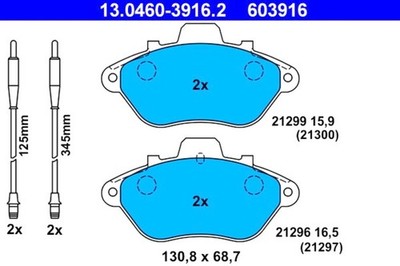 ATE Disc Brake Pad Set For CITROEN Xm 95659641