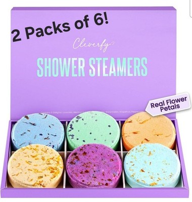 2 SETS -Cleverfy Shower Steamers Aromatherapy Variety Pack of 6 Shower Bombs NEW