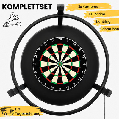 Darts! Steeldart! Lichtring! Autoscoring! Mit Kameras + LED Stripe ! Autodarts!