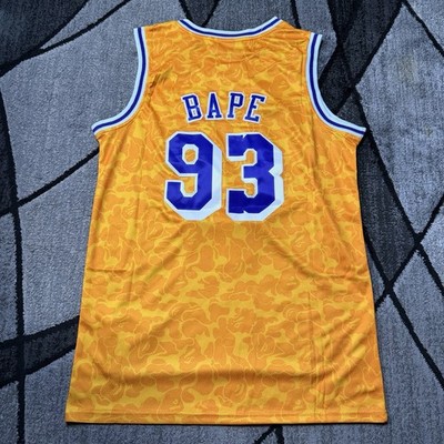 Mitchell & Ness x BAPE Los Angeles Lakers NBA Jersey Yellow Men's