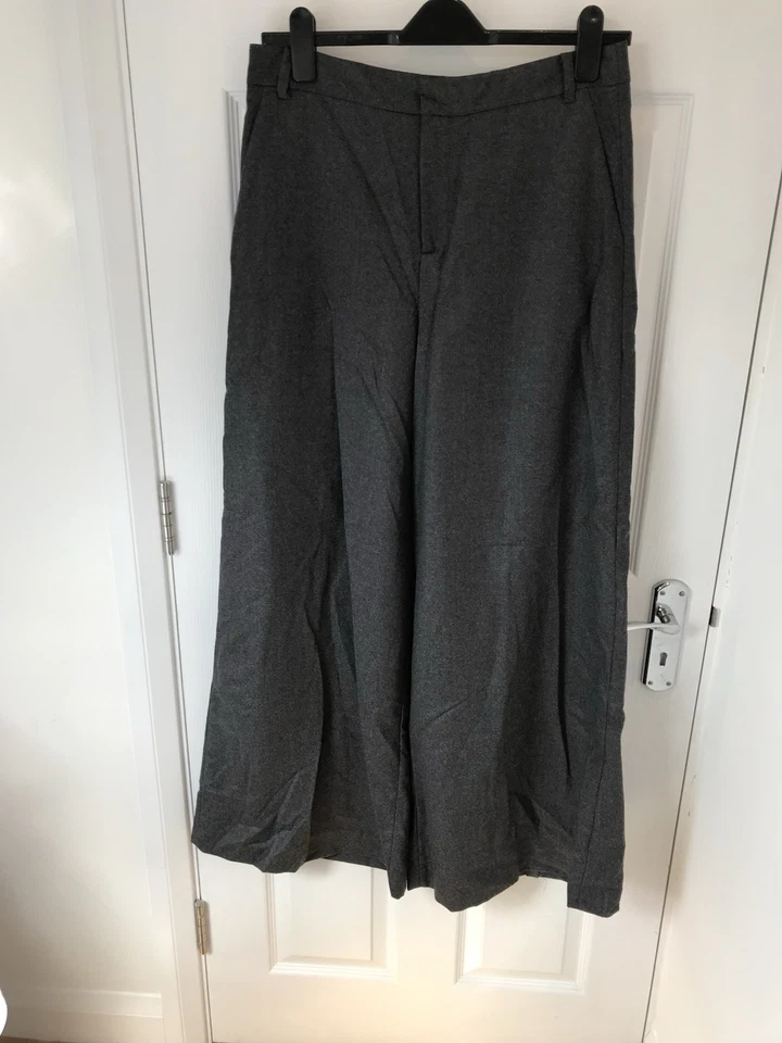 Pantalón Murray de franela de lana superfina Tibi pierna ancha gris jaspeado EE. UU. 8 UK 12 Foto 2 de 4