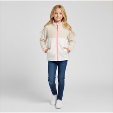 OshKosh B'gosh Kids Fleece Jacket Zip Up Color Block Heart Logo Size 10