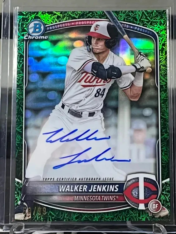 Walker Jenkins 2025 Bowman Chrome Auto Green Grass Refractor CPA-WJ /99