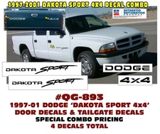 QG-893 1997 1998 1999 2000 2001 DODGE DAKOTA SPORT 4x4 TRUCK DECALS - COMBO