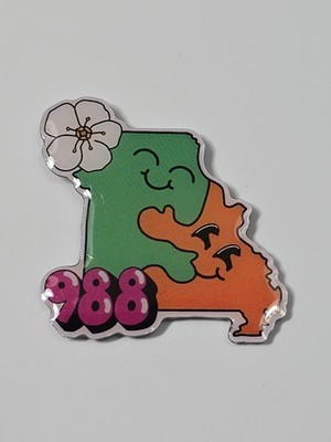 988 Missouri Lapel Pin Map Shape Suicide Prevention Hotline