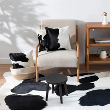 Black and White Western Cow Hide Pillow Covers 16X16, Faux Fur Cowhide