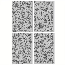 4pcs Polymer Clay Texture Sheets Mushroom Clay Texture Mat Clay Sea Life