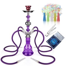 Hookah Set With Everything 4 Hose - 22 Premium Hookah Shisha set with Glass