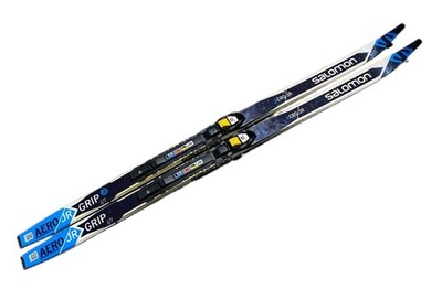 Salomon Aero Jr Waxless 121 cm Cross Country Ski SNS Profil Bindings Nordic XC
