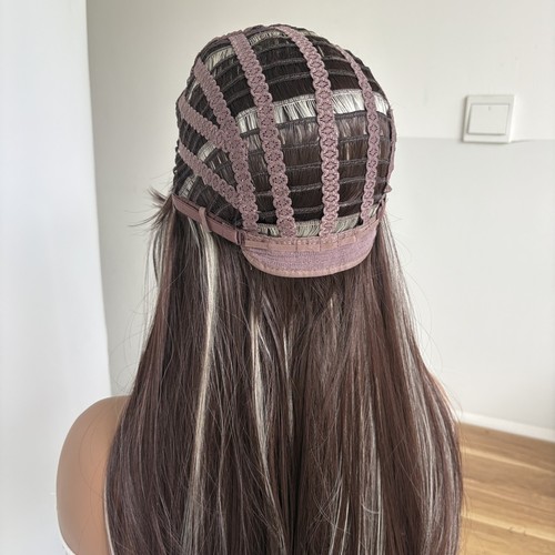 Synthetic Hair Cosplay Party Wigs With Fringe Long Straight Mixed Brown blonde - Picture 2 of 9