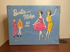 Barbie And Midge Doll Case Blue Vinyl Case Only Vintage 1963
