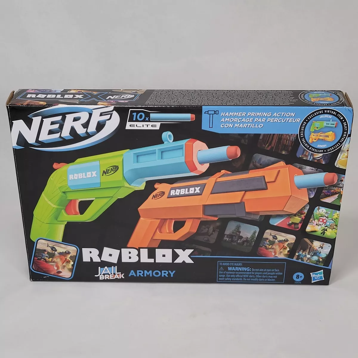 NERF NERF Roblox Jailbreak: Armory, Includes 2 Hammer-Action