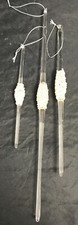 Melrose International/Icicle Ornament Clear w/Sequins Band /Set of 3 EUC