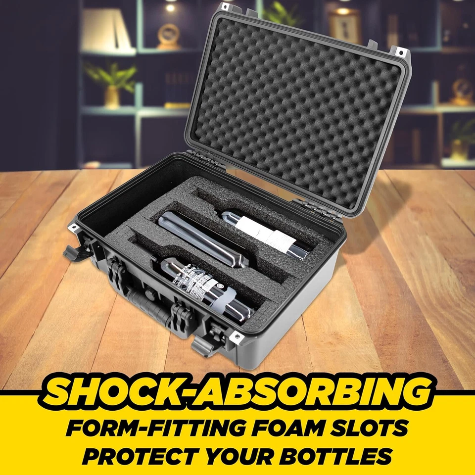 Винный чемодан CM в жесткой оболочке для 3 бутылок - водонепроницаемый для хранения вина для путешествий - Изображение 3 из 4