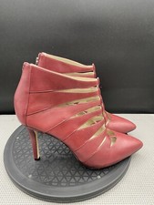 Michael Kors Dress Shoes Wpmens Size 10 Red Caged Gladiator Zip Pointed Toe Heel