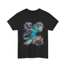 Moo Deng Three Moo Deng Moon Funny Hippo T-Shirt