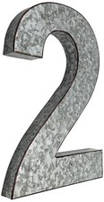 Huge 20" Metal Letter Hanging Wall D cor, Galvanized Metal with Rusted Edges