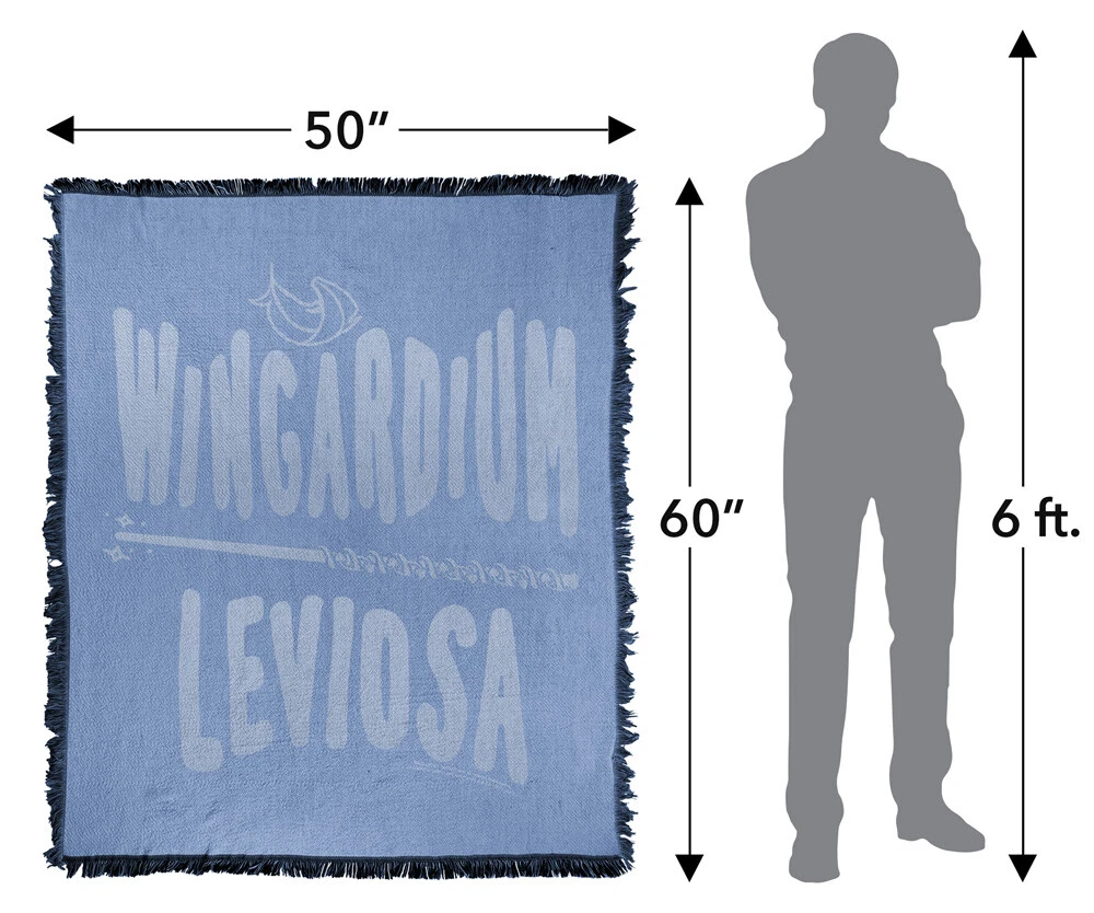 Harry Potter Blanket 50"x60" Wingardium Leviosa Woven Throw