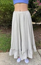 Long Hand Made Ruffle Lattice Design Skirt sz Small Cottagecore Prairie L1