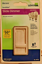 Leviton Light Almond Slide Dimmer for Dimmable LED/CFL and Halogen/Incandescent