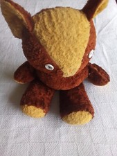 Vintage 1950s Teddy Bear 20 Inch Brown and Gold Button Eyes Well Loved