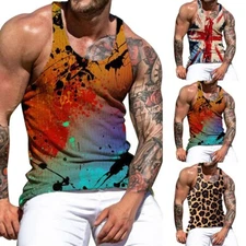 Summer Gym Men Vest Bodybuilding Tank Top Muscle Stringer Fitness Tee Plus Size