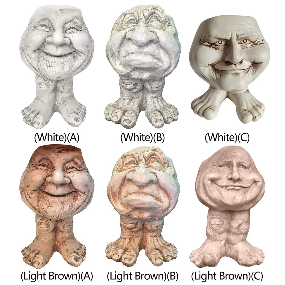 Muggly Face Planters Garden Decor Muggly Face Resin Planter Statue