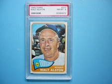 1965 TOPPS MLB BASEBALL CARD #217 WALT ALSTON PSA 8 NM/MINT SHARP+ GL