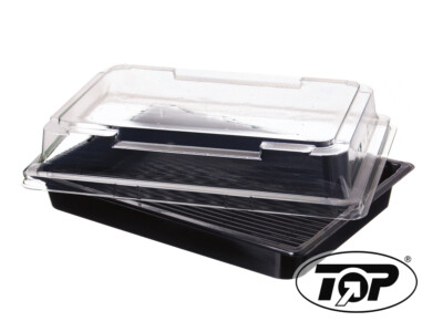 Kunststoffschale für SUSHI mit Deckel 185×129×55mm