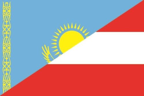 Aufkleber Kasachstan-Österreich Flagge Fahne 18 x 12 cm Autoaufkleber - Bild 1 von 1