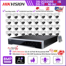 100% Hikvision 32CH 16poe NVR Set 4K 8MP Acus...
