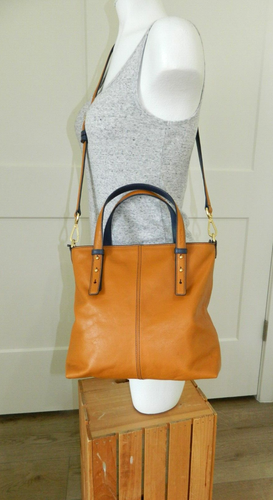 NEW Vera Bradley Canyon Leather Tote Adj. Reversible Straps Shoulder & Crossbody