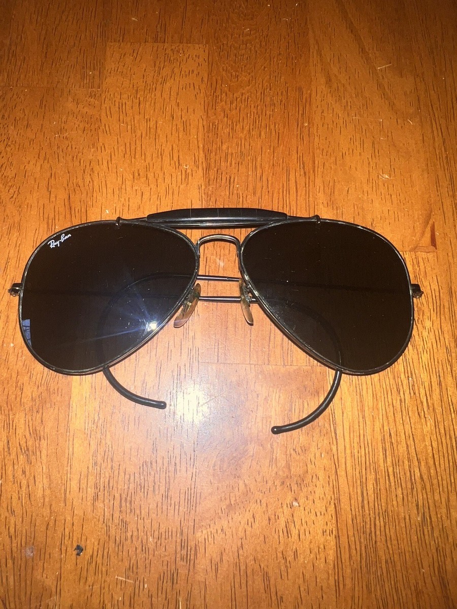 1990s Vintage Rayban Aviator Sunglasses Black | eBay