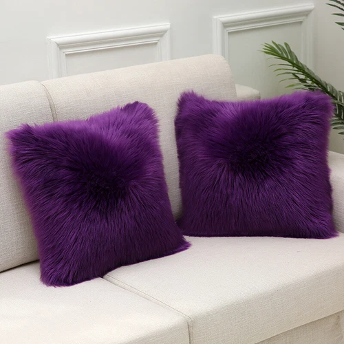 Luxury Faux Wool Plush Soft Fluffy Cushion Cover Pillow Cases Sofa Home Decor AA - Picture 15 of 39