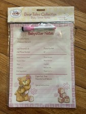 Baby GUND Nursery Bear Tales Babysitter Notes Dry Erase Magnetic Fridge Board