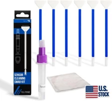REFLEX 8 Piece 24mm Camera Sensor Cleaning Kit 6 Full Frame Double end Swabs