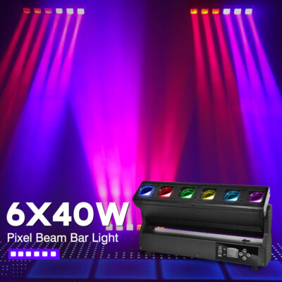 MOKA 6x40w Pixel Beam Moving Head Bar Light Zoom Wash RGBW DJ Disco Club Show