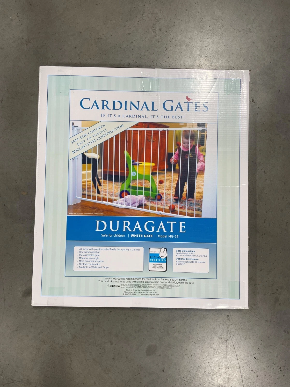 Safety Gate White MG25 Adjustable Cardinal Gates Scratch and Dent