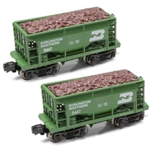 O Gauge 2-Piece Ore Cars - BURLINGTON NORTHERN - New Item - Free Shipping