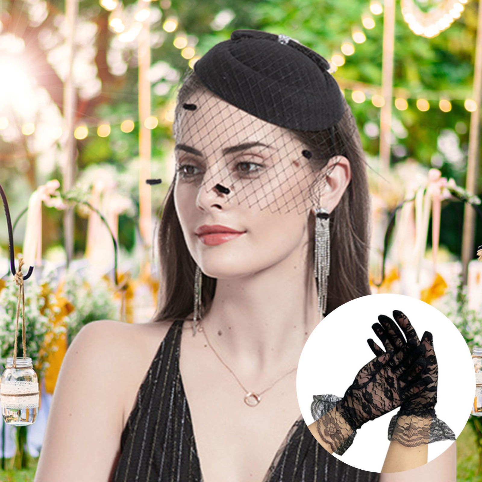 Fascinators Hat for Women 1950s Vintage Pillbox Hat and Lace Gloves eBay