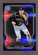 2020 Topps Gypsy Queen Box Topper Chrome Blue Refractor # /99 Trevor Story #111