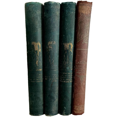 The Works Of Charles Dickens 1870 Victorian Lot Of 4 Volumes HC Illustrated E43