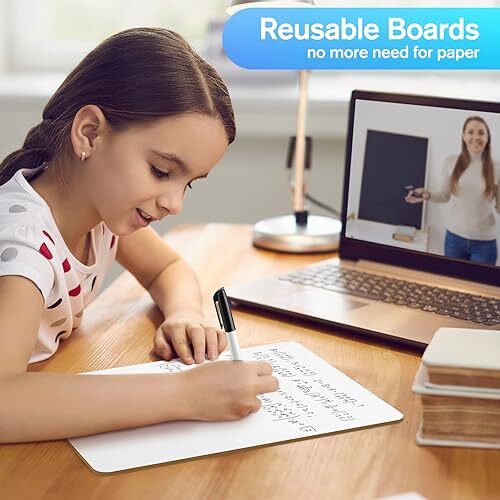 6 Stück 12x9 Zoll kleines Whiteboard trocken abwischbares Mini Whiteboard für Studenten Büro - Bild 5 von 7