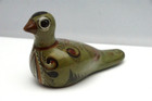 Vintage Signed E.R. Mexico Tonala Pottery Hand Painted Bird Figurine — photo 1