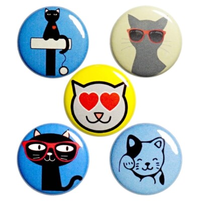 Cute Kitty Cat Fridge Magnets Magnet Set of 5 Cute Funny Cat Magnets MP72-3