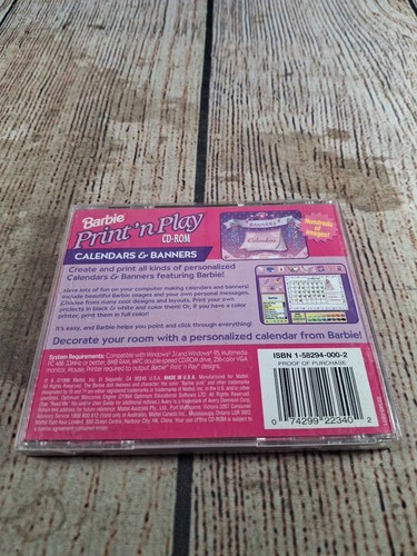 Barbie Calendars & Banners (Age 5+) CD-ROM for Windows 1996 - 第 2/2 張圖片