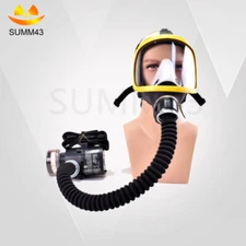 Full Face Gas Mask Constant Flow Supplied Air Fed Chemicals Safety Electric